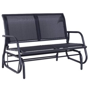 Outsunny 2-Person Outdoor Glider Bench Patio Double Swing Gliding Chair Loveseat w/Power Coated Steel Frame for Backyard Garden Porch