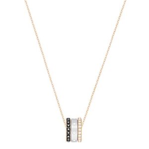 Swarovski Women's Hint Pendant Stunning White and Black Crystals in Three Rings and a Mixed Metal Finish from the Swarovski Hint Collectio