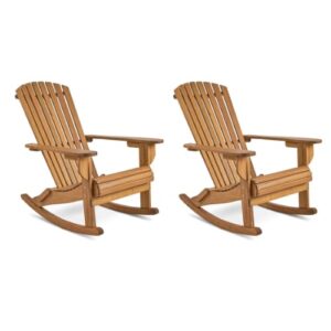 VonHaus Rocking Adirondack Chairs - Outdoor Stylish & Durable Garden Furniture