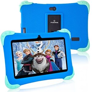 FIVAHIVA Kids Tablets 7" HD Display Children’s Android 11 Tablet for Kids Dual Camera 2GB+32GB WIFI Bluetooth Parental Control Eye Protection Children Tablet for Ages 2-12 with Kid-Proof Case (Blue)