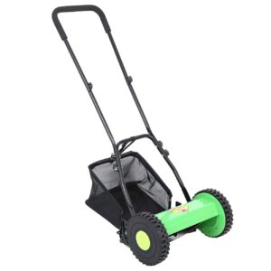 Samger Manual Hand Push Grass Cutter Handheld Lawn Mower 30cm Cutting Width Adjustable Cutting Height 12 to 45mm