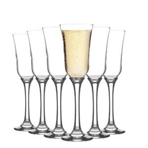 Argon Tableware 24x 225ml Champagne Flutes Set - Vintage Stemware Drinking Glass Goblets - Party and Wedding Gifts - Tromba Range