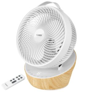 4UMOR Quiet Fan 10 inch Desk Fan DC Motor 20dB Silent Air Circulator Fans Turbo Oscillating Cooling Fan for Bedroom Home Office 12 Speeds 3 Modes 8H Timer Remote Control