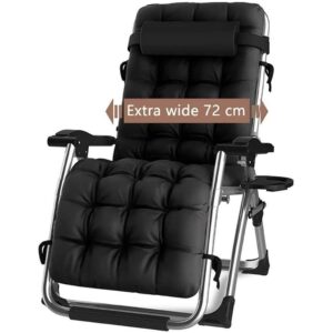 DQCHAIR Sun Lounger Folding Weightless Chairs CWYSJ Lounger for Beach Patio Garden Camping Outdoor Portable Home Lounge Chair Supports 200kg Black
