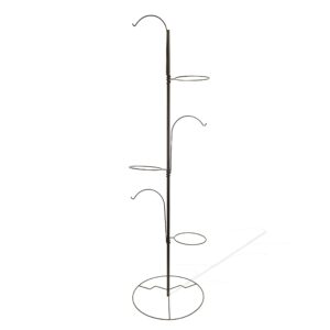Crescent Abbey - Hanging Plant Stand Garden System - 6.5 FT Freestanding Plant Stand Rack with 3 Hooks and 3 Rings - Perfect for Flowers