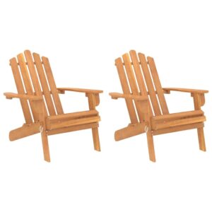 idaXL Adirondack Solid Acacia Wood Garden Chairs