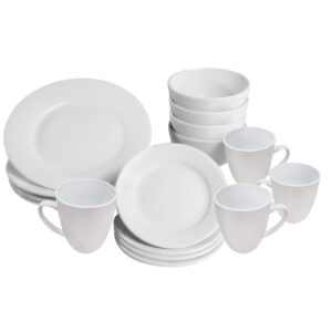 16 Piece White Porcelain Dinner Set | 4 Plates