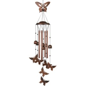 HANGOU Butterfly Wind Chimes Garden Wind Chimes for Outdoor Interior Decoration Suitable for Women's Day Gifts，Birthday Gifts and Home Garden Decoration