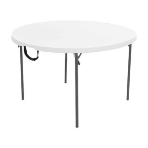 Lifetime 280064 4 ft (1.22 m) Round Light Commercial Fold-In-Half Table (white granite)
