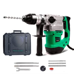 MonkeyKingBar-1-1/4SDS Plus Corded Rotary Hammer 12Amp 1500w 60Hz Includes SDS Plus 11Bits Pcs Accessories Set Hammer Drills for Concrete- Corded SDS Rotary Hammer Drills