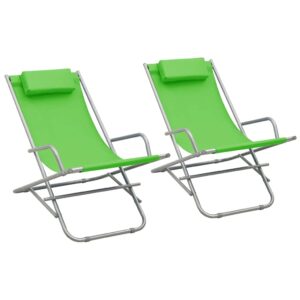 YOPOTIKA garden Terrace Rocking Chairs 2 pcs Steel Green