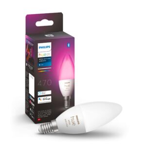 Philips Hue White and Colour Ambiance Smart Light Bulb [E14 Small Edison Screw] with Bluetooth. Works with Alexa