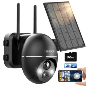 Helidallr 2K 360° Solar Security Camera Outdoor with Color Night Vision