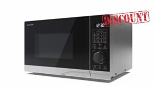 SHARP YC-PC254AU-S 25 Litre 900W Silver/Black Microwave Combi Oven with 1200W Grill & 2050W Convection Cooker