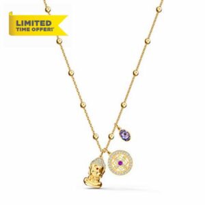 Swarovski Women's Symbolic Pendant Buddha Necklace Gold-tone Plated Tone with Rhodium Metal from the Amazon Exclusive Swarovski Symbolic Collectio