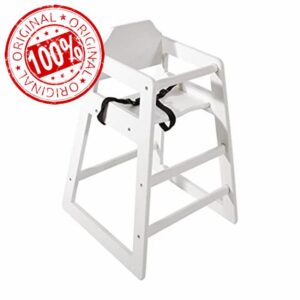 Bolero Wooden High Chair Antique White Finish 754 500X505mm Longue Furniture