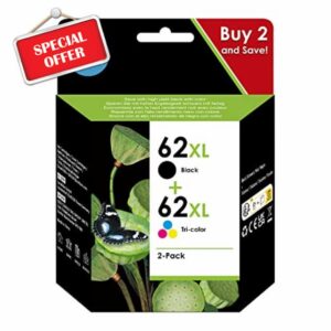 High Yield 62XL Combo Pack Compatible for HP 62 XL Ink Cartridges Black and Colour for HP Envy 5540 5541 5542 5543 5544 5545 5546 5547 5548 5640 5642 5644 5646 7640 OfficeJet 5740 5742 5744
