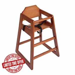 Bolero Wooden Highchair Dark Brown Wood Finish for Dining and CafпїЅ 750X510X510Mm