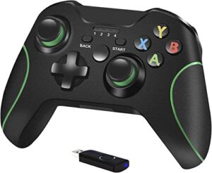 HENTOK Wireless Controller for Xbox One/One S/One X/One Elite/PS3 Host/Windows 10 with 2.4G Wireless-Adapter (Black)