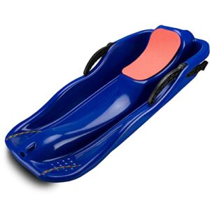 JOGIR Sledge Snow Sledge Children's Sledge Plastic Toboggan with Sponge Mat Brake Handle Pull Rope Children Snowbob Ski Bob Sledge for Children Youth Unisex Assorted