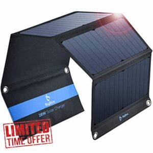 BigBlue 28W Solar Charger Foldable with Digital Ammeter