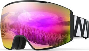 OutdoorMaster Ski Goggles Magnetic Lens - OTG Snowboard Goggles Interchangeable Lens