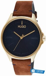 HUGO Analogue Quartz Watch for Men with Brown Leather Strap - 1530134