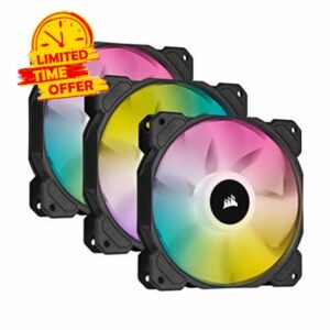 Corsair iCUE SP120 RGB ELITE Performance 120 mm PWM Triple Fan Kit with iCUE Lighting Node CORE (CORSAIR AirGuide Technology