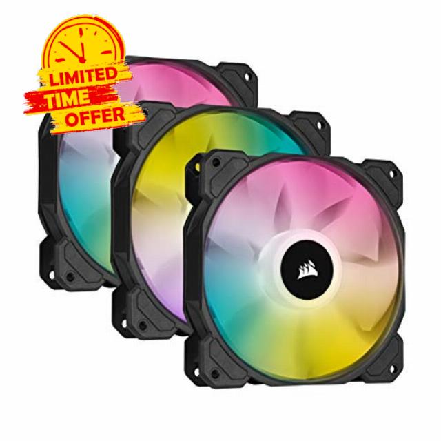 Corsair iCUE SP120 RGB ELITE Performance 120 mm PWM Triple Fan Kit with iCUE Lighting Node CORE (CORSAIR AirGuide Technology