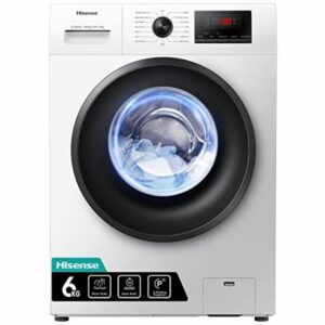 Hisense-WFPV6012EM-Freestanding-6 KG-Front Load Washing Machine-Steam Wash-Quick Wash-15 Washing Programs-1200 RPM-White-Energy Rating E            [Energy Class E]
