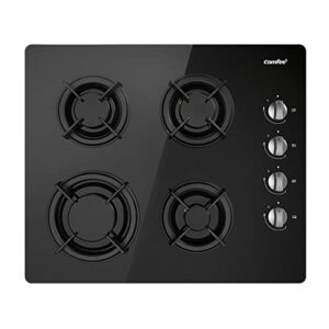 COMFEE' GH403GL-60 Black Glass Gas Hob