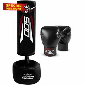 Kid's Free Standing Boxing Punching Bag With Gloves For Martial Arts