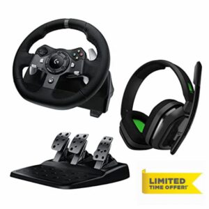 Logitech G920 Driving Force Racing Wheel and Floor Pedals for Xbox One & PC + Astro A10 Gen 2 Gaming Headset - Black