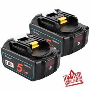2Pack Power Elektro BL1850 5.0Ah 18v LXT Lithium -Ion Battery compatible with makita BL1830 BL1840 BL1850B BL1860 18v tools with LED indacte