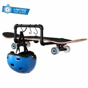 MyGift Modern Industrial Design Black Metal Pipe Skateboard