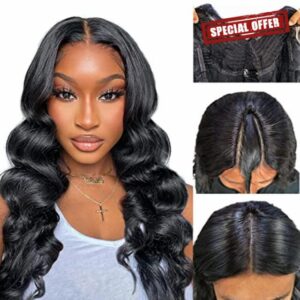 V Part Wig Body Wave Human Hair Wigs For Black Women Upgrade U Part Wig Brazilian Virgin Human Hair Wig Glueless Full Head Clip In Half Wig Human Hair No Leave Out Lace Front Wigs No Glue 16inch