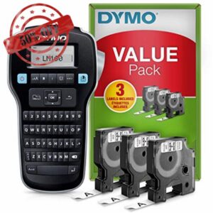Dymo LabelManager 160 Label Maker Starter Kit | Handheld Label Maker Machine | with 3 Rolls of Dymo D1 Label Tape | QWERTY Keyboard | Ideal for Office or Home