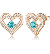 CDE Heart Earrings 925 Sterling Silver Stud Jewellery for Women Christmas Anniversary Birthday Je...