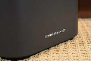 Sennheiser Ambeo Sub logo close-up.