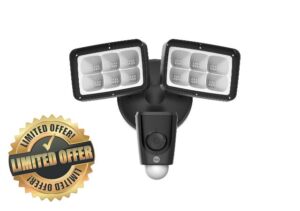 Yale Floodlight Camera - Two Way Talk - Motion Detection - Multiple Lighting Modes - Loud 110 DB Siren - IP65 - FHD 1080 - 2000 Lumen - Works With Google & Alexa