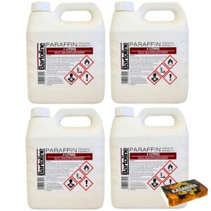 Bartoline Premium Grade Paraffin 4L – Paraffin Oil for Greenhouse Garden Heater Oil Burner Lamps Torches with KasaBona Safety Matches - 4 x 4L (16 litres)