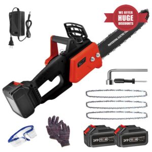 JIECO Cordless Chainsaw 12 inch Electric Chainsaw 24V