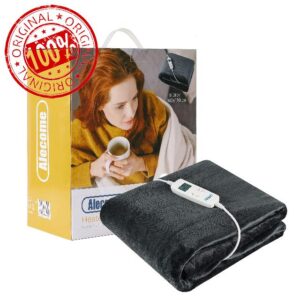 Electric Heated Throw Blanket 10 Heat Settings Washable 220gsm Fleece with Digital Remote Timer (Dark Grey)