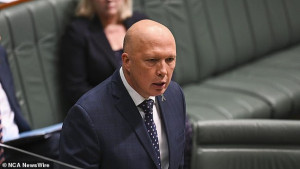 Opposition leader Peter Dutton (pictured) claims the treasurer  is setting the stage for the government to shelve the controversial stage three tax cuts.