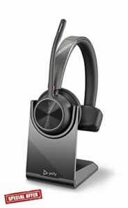 Poly - Voyager 4310 UC Wireless Headset + Charge Stand (Plantronics) - Single-Ear Headset w/ Mic - Connect to PC/Mac via USB-C Bluetooth Adapter