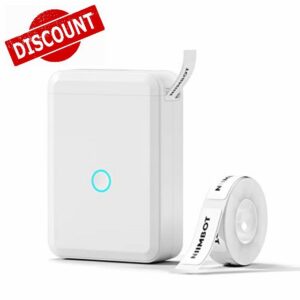 NIIMBOT Label Maker Machine D110 Sticker Printer Maker with 1 Roll White Starter Label Paper