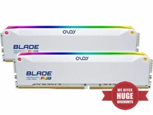 OLOy DDR4 RAM 32GB (2x16GB) White Blade RGB 3200 MHz CL16 1.35V 288-Pin Desktop Gaming UDIMM (MD4U1632162BRWDE)