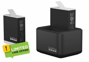 GoPro Dual Battery Charger + 2 Enduro Batteries (HERO11 Black/HERO10 Black/HERO9 Black) - Official GoPro Accessory