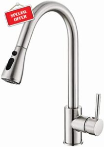 Heable Kitchen Sink Mixer Tap with Pull Down Sprayer Brushed Nickel