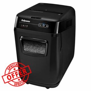 Fellowes Paper Shredder for Home Office Use - 200 Sheet Auto Feed